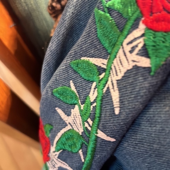 Brooklyn Cloth Blue Denim Jacket Embroidered Large - Picture 9 of 12